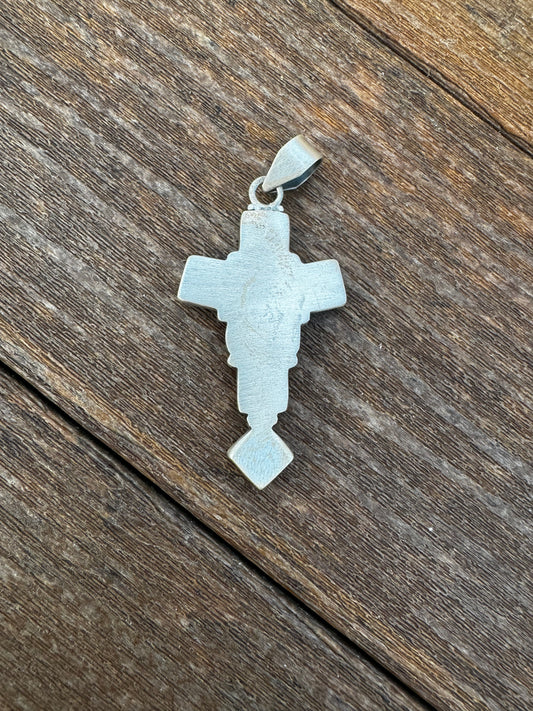 Wild horse and #8 turquoise cross pendant