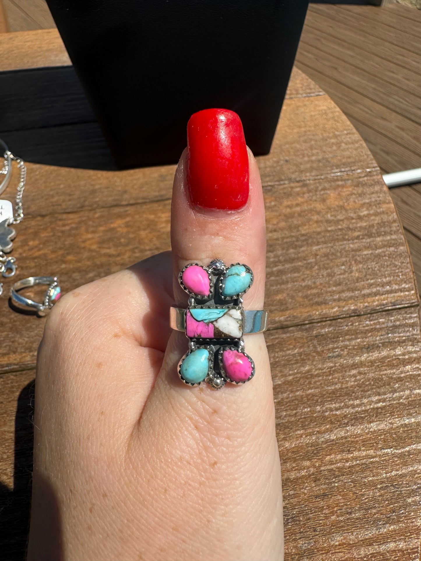 Cotton candy adjustable listed ring