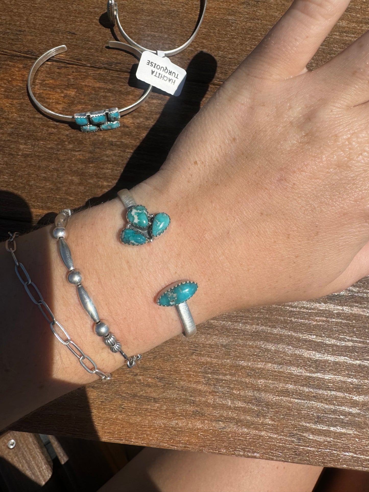 Whitewater turquoise floater cuff