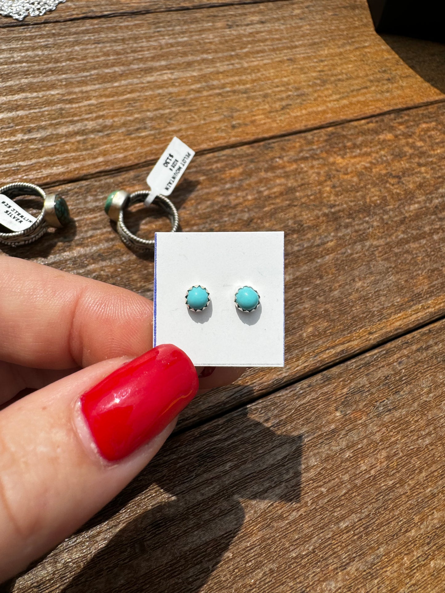 Dainty turquoise studs