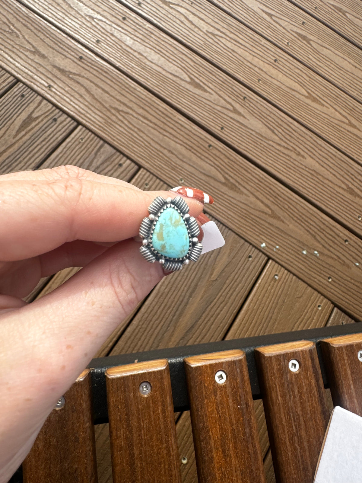 Sz 7 Stella blue turquoise ring