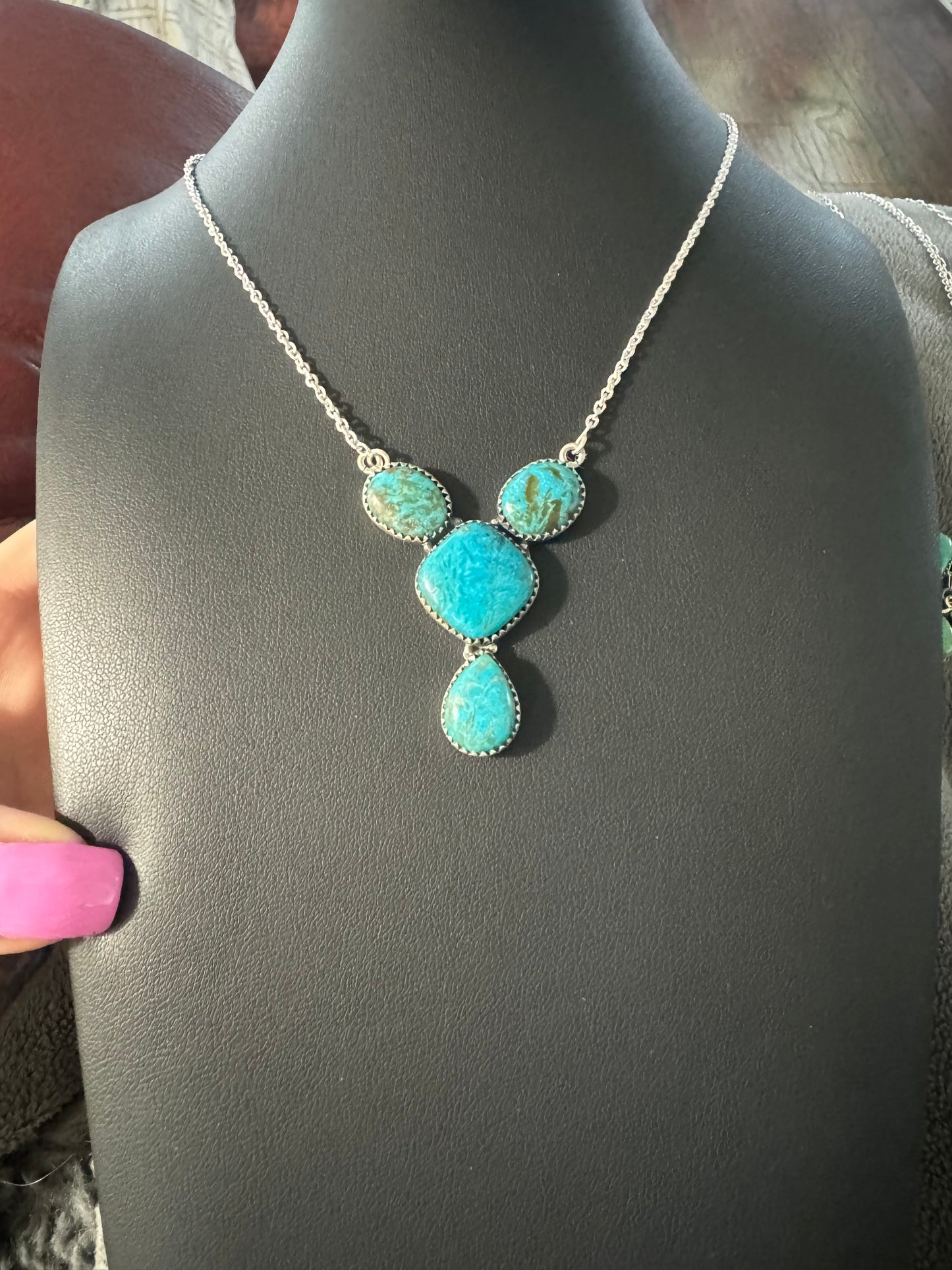 Ithica peak 4 stone turquoise necklace