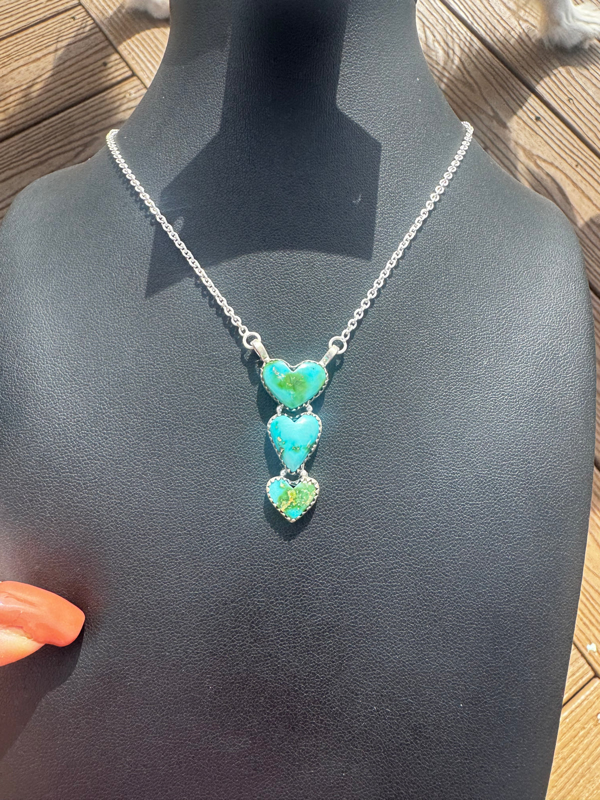 Heart Sonoran gold turquoise necklace