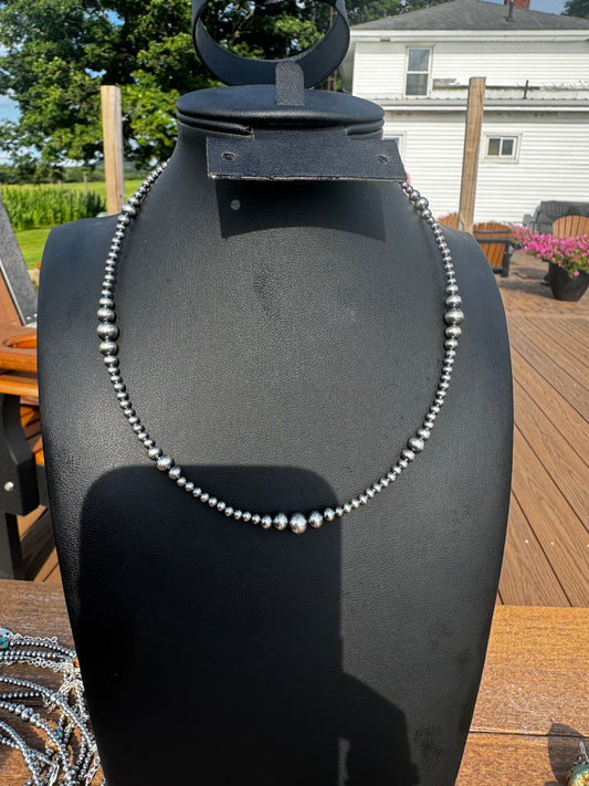 3-6mm graduated pearl necklace 14”
