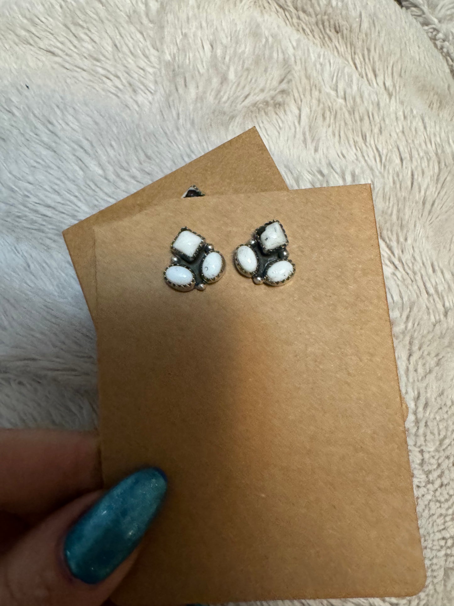 White Buffalo cluster studs