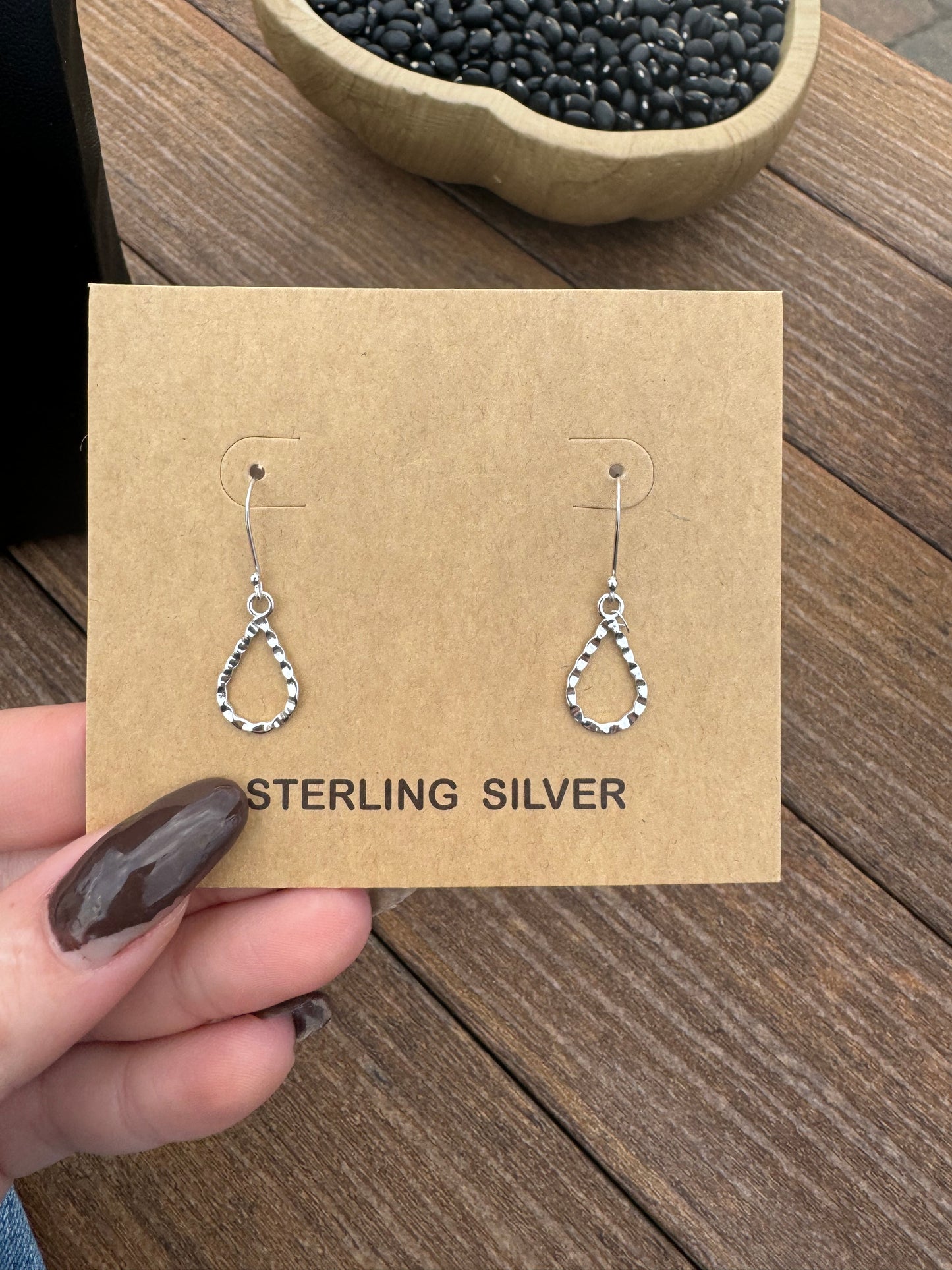 Sterling silver dainty dangle earrings