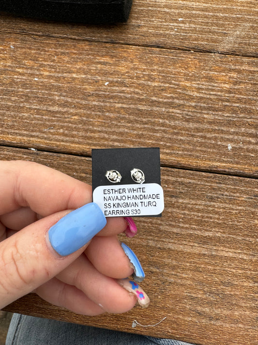 Native made dainty turquoise studs