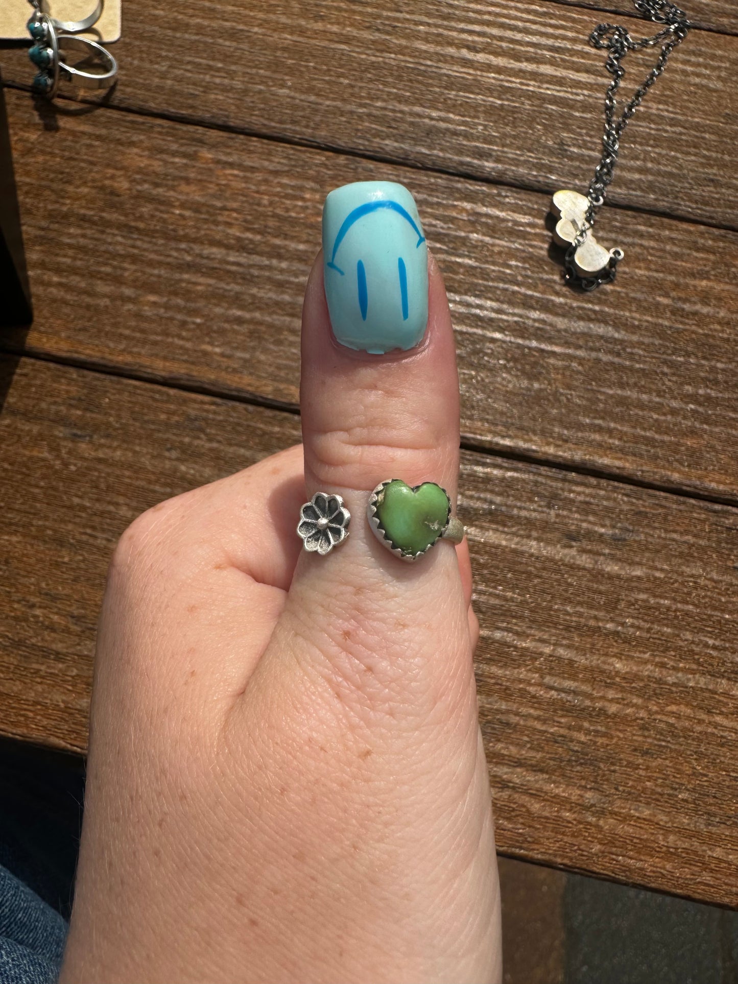 Sonoran heart and flower floater ring