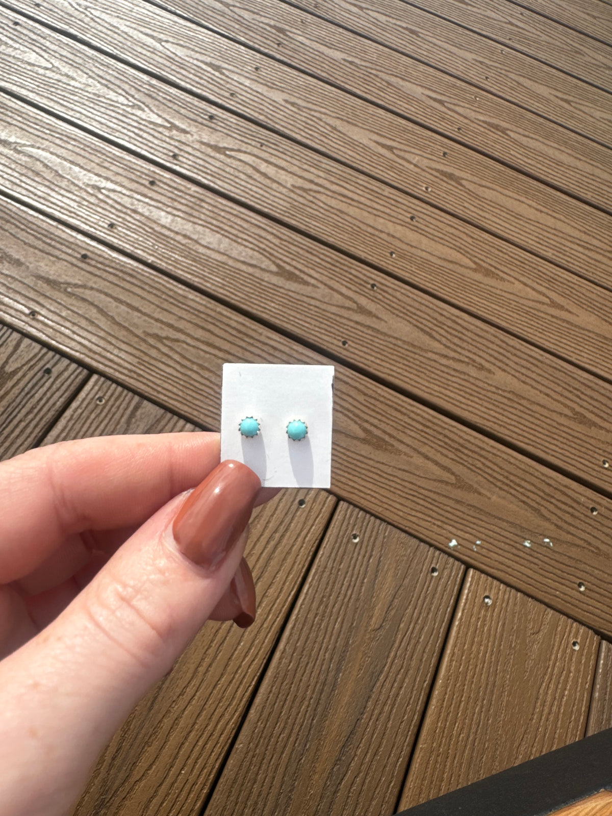 Dainty turquoise stud earrings