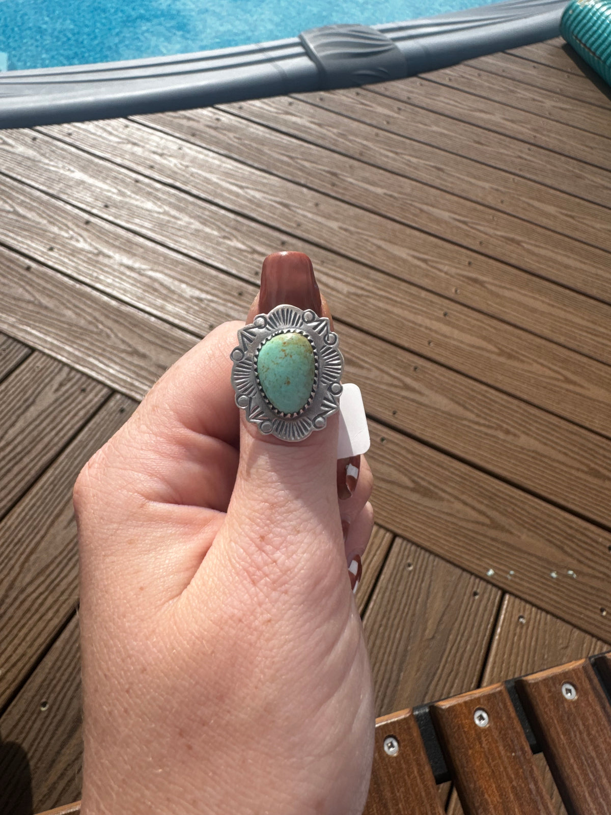 Sz 7 Stella blue turquoise ring