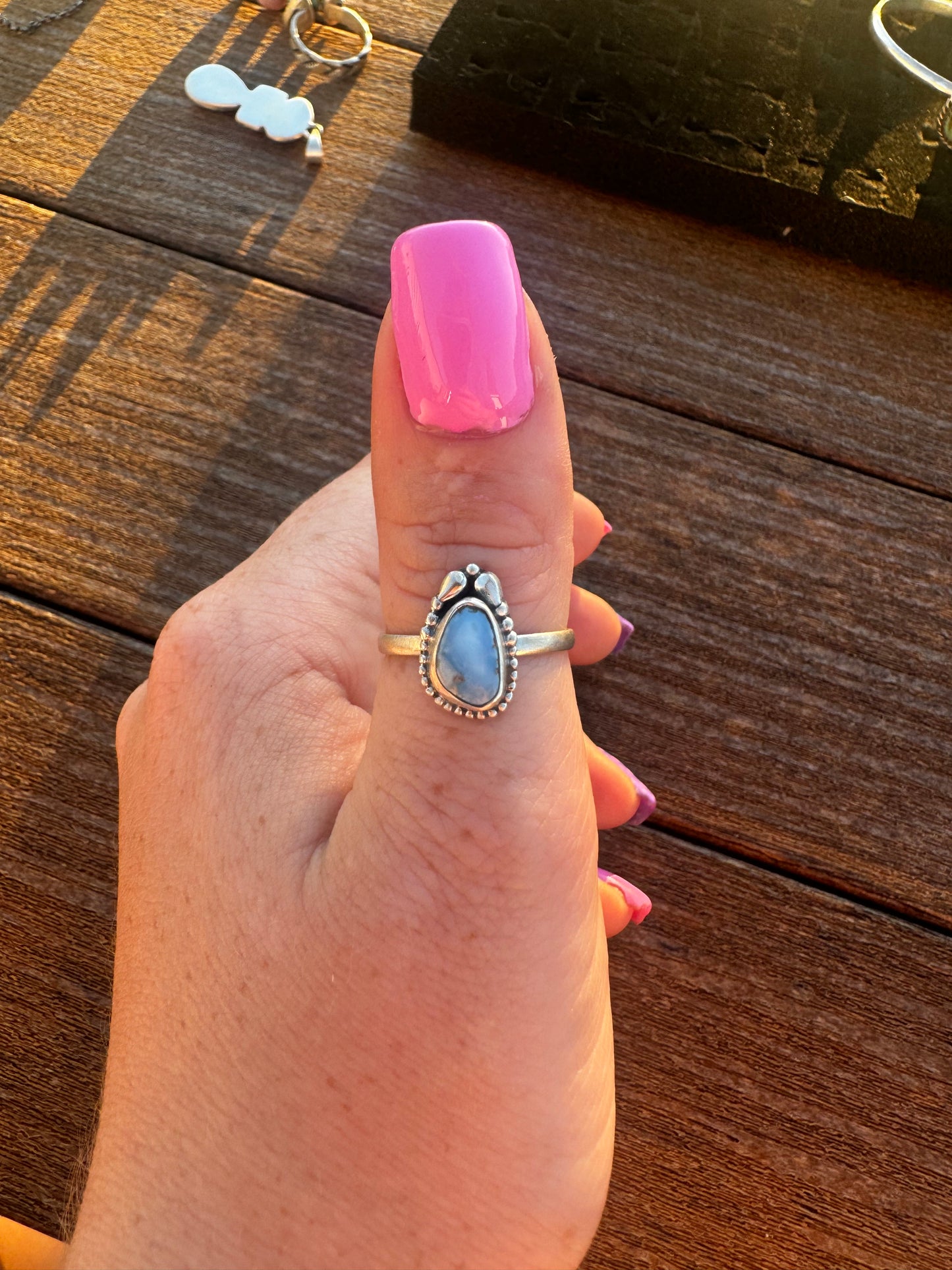 Sz 8 golden hills turquoise ring