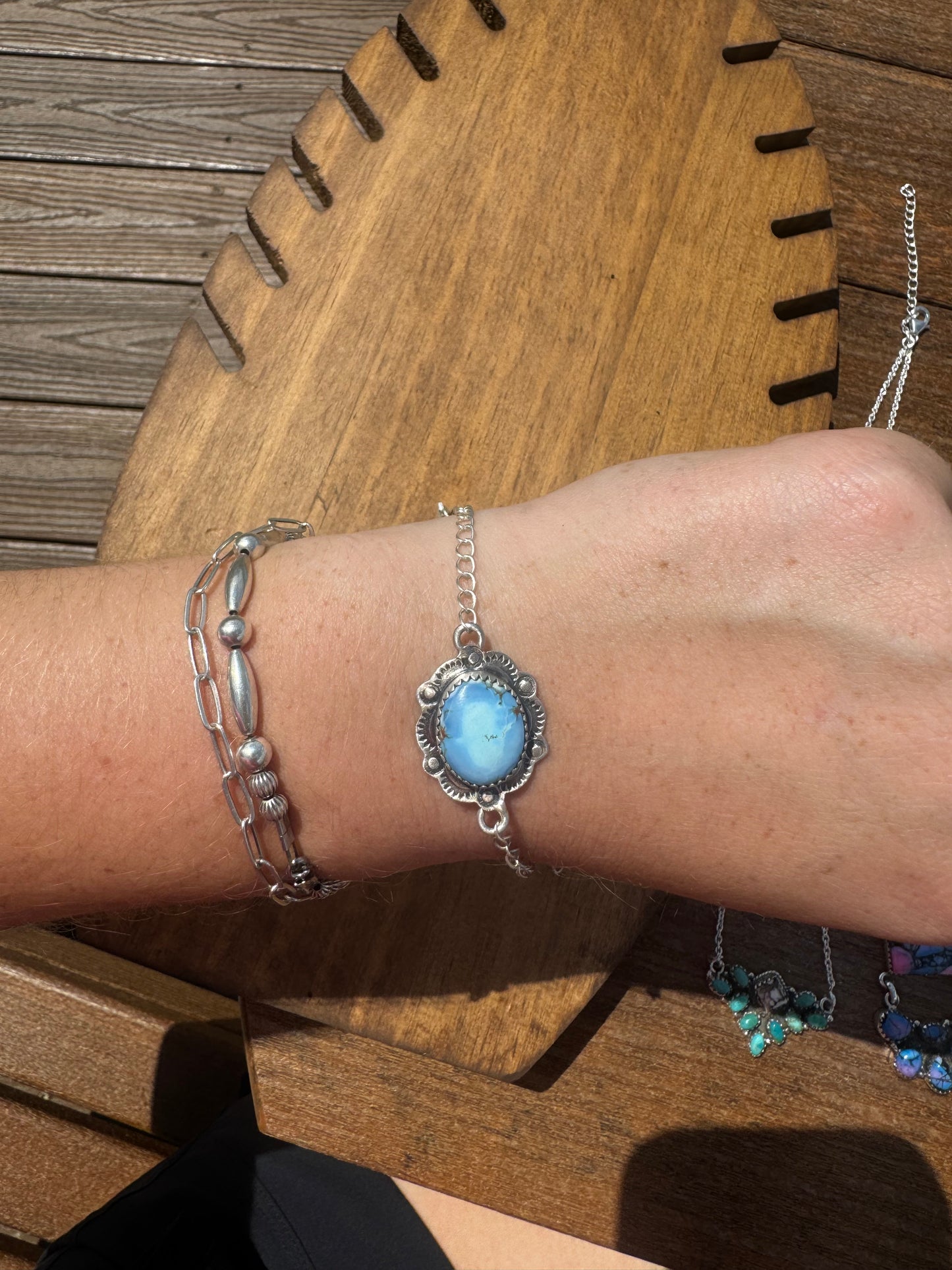 Golden hills turquoise chain bracelet