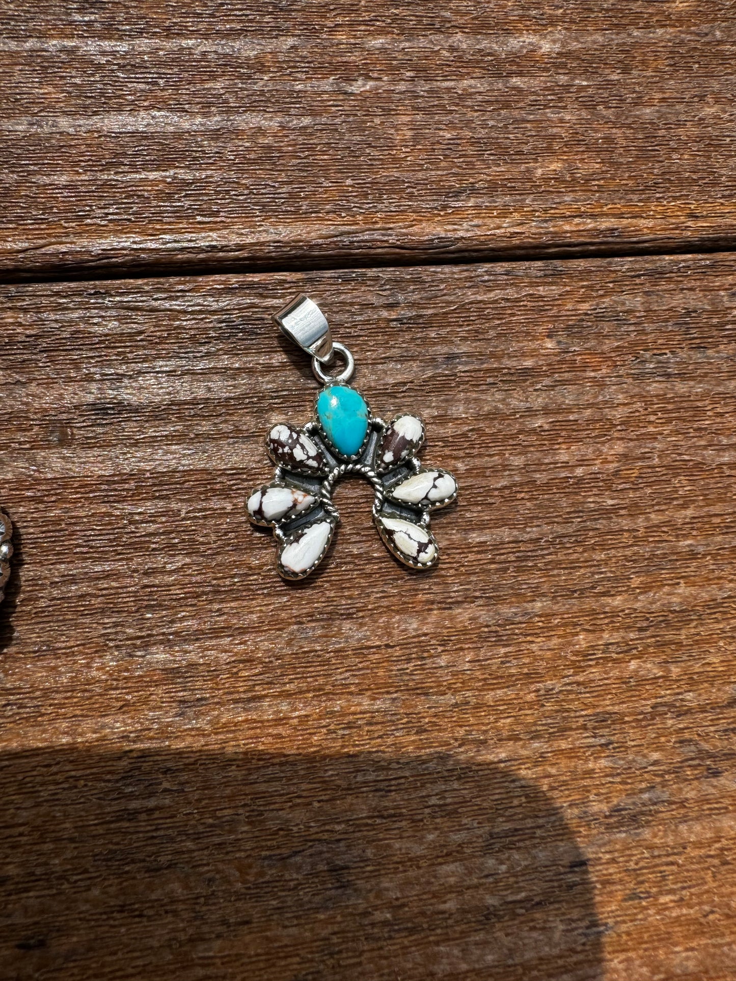 Wildhorse and turquoise naja pendant
