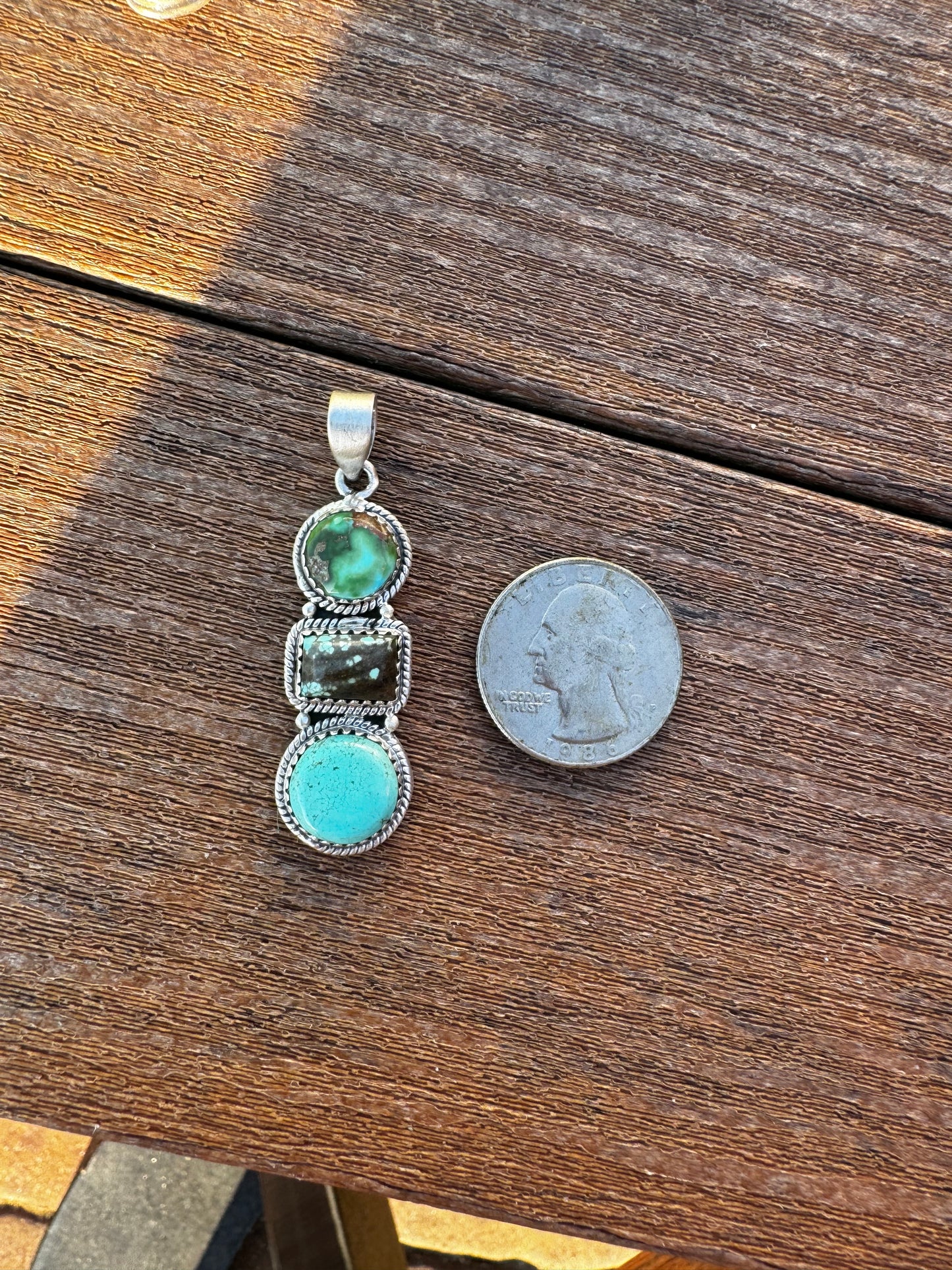 Sonoran turquoise and #8 pendant
