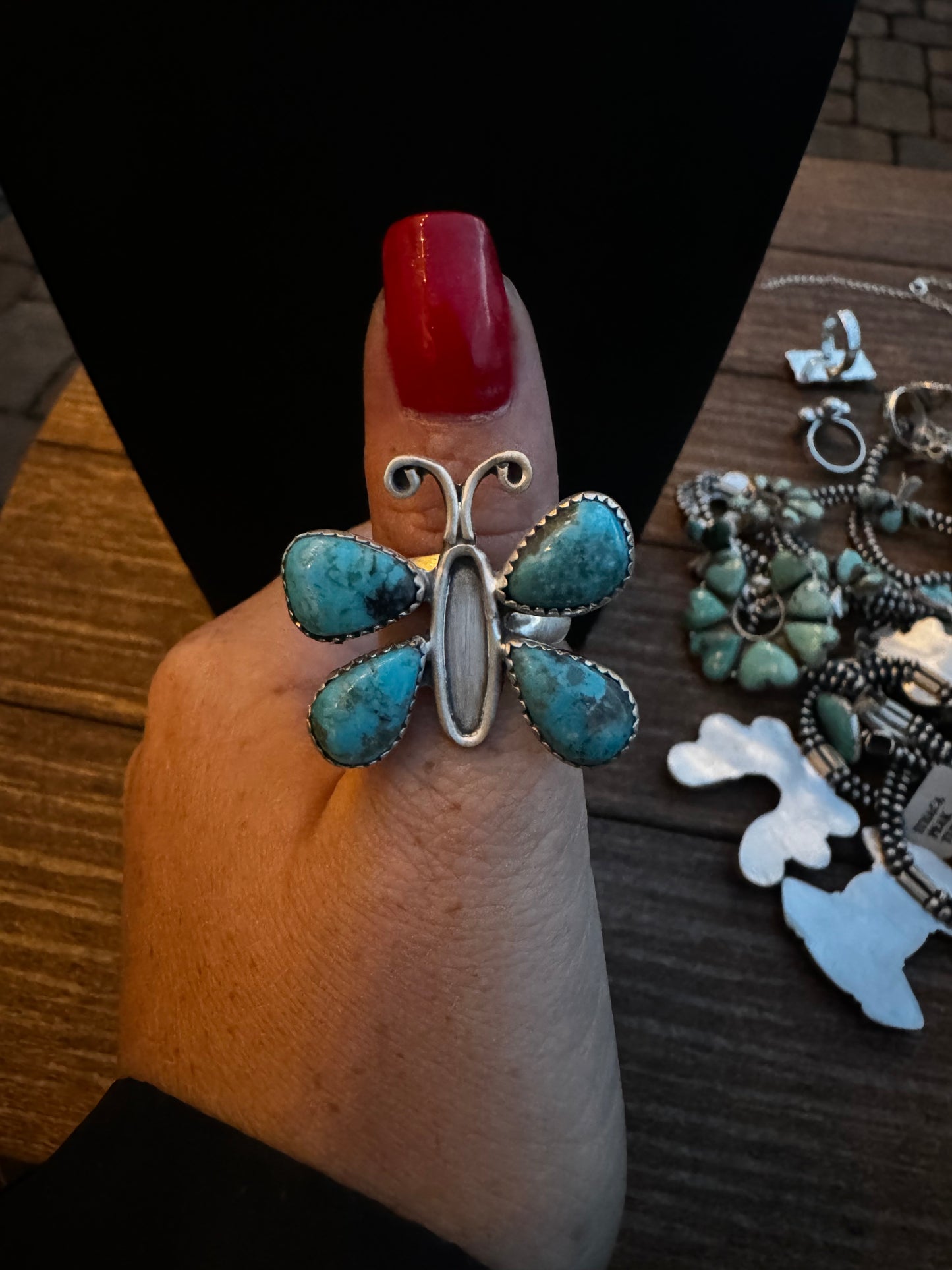 Ithica peak adjustable butterfly ring