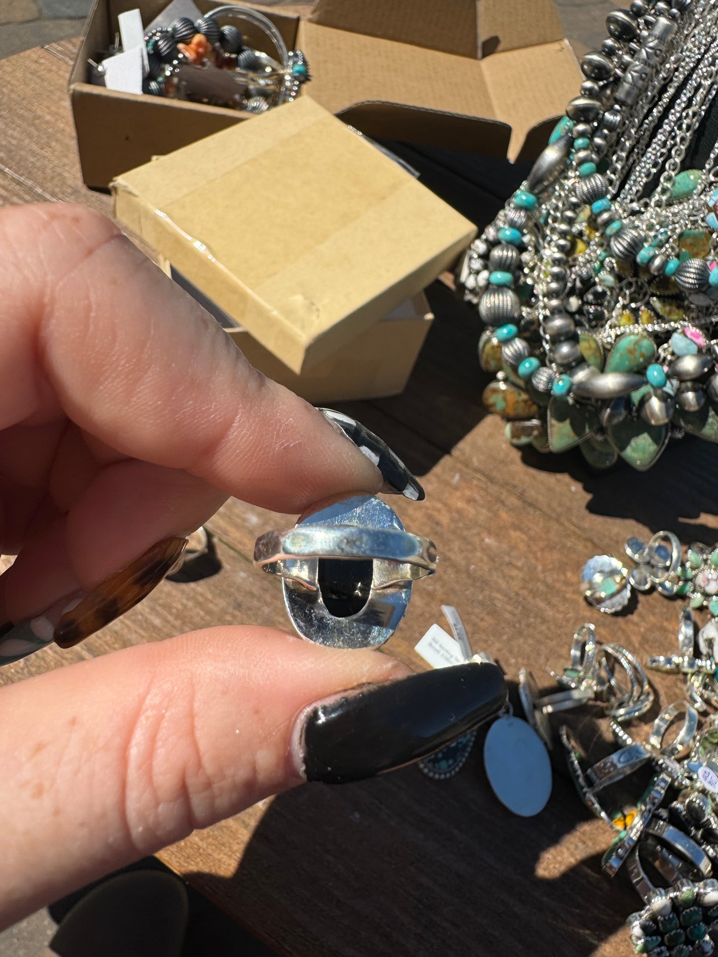 Sz 6 black onyx ring