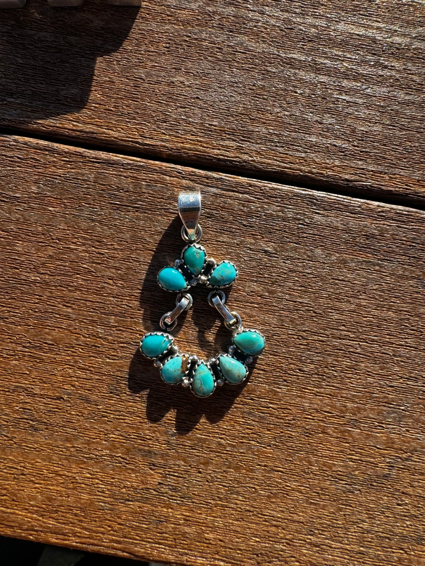 Kingman turquoise dangle pendant