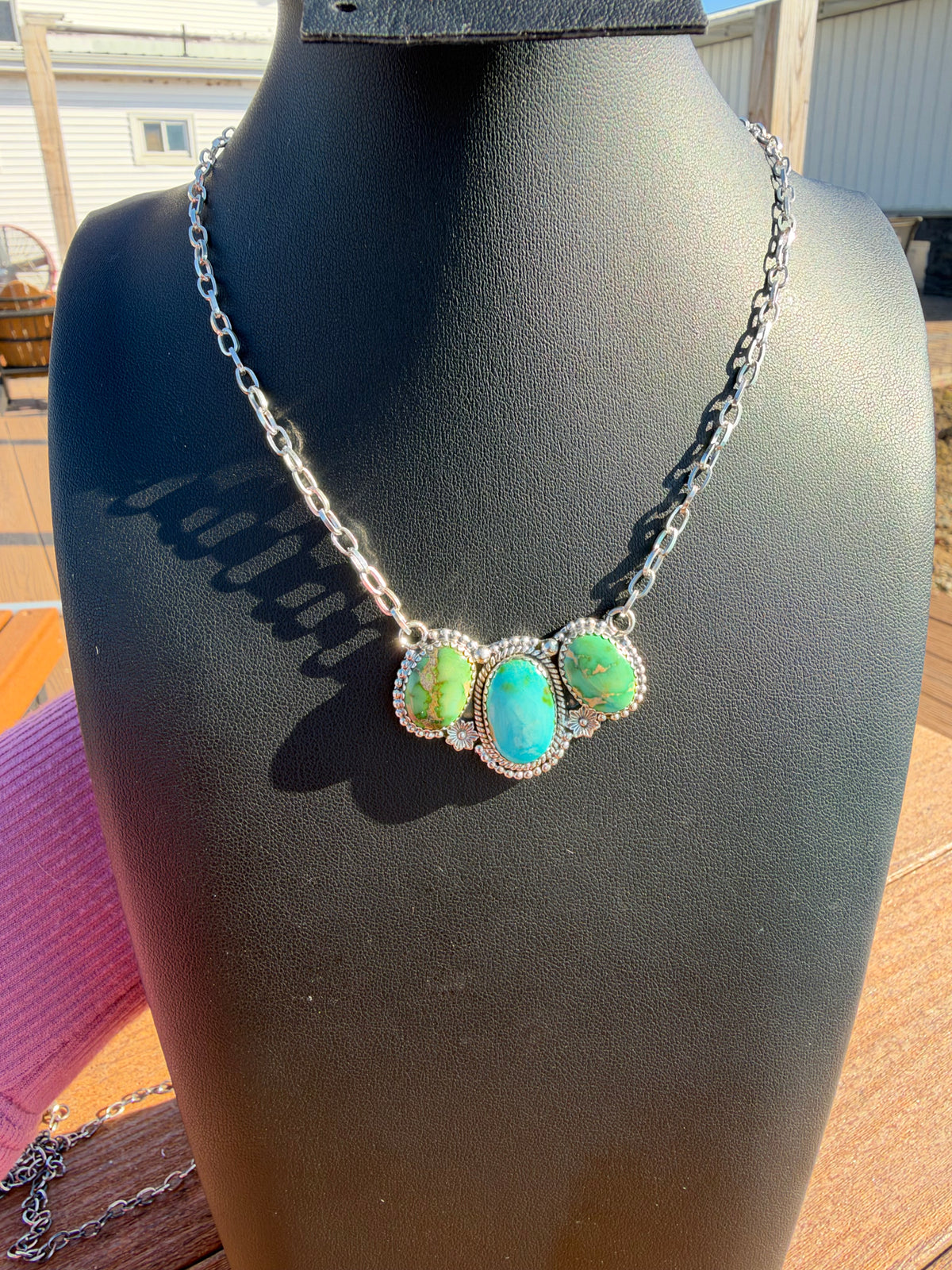 Sonoran gold turquoise bar necklace