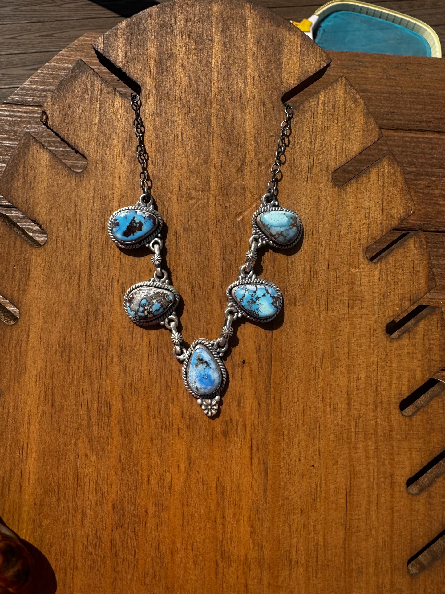 Golden hills turquoise choker necklace