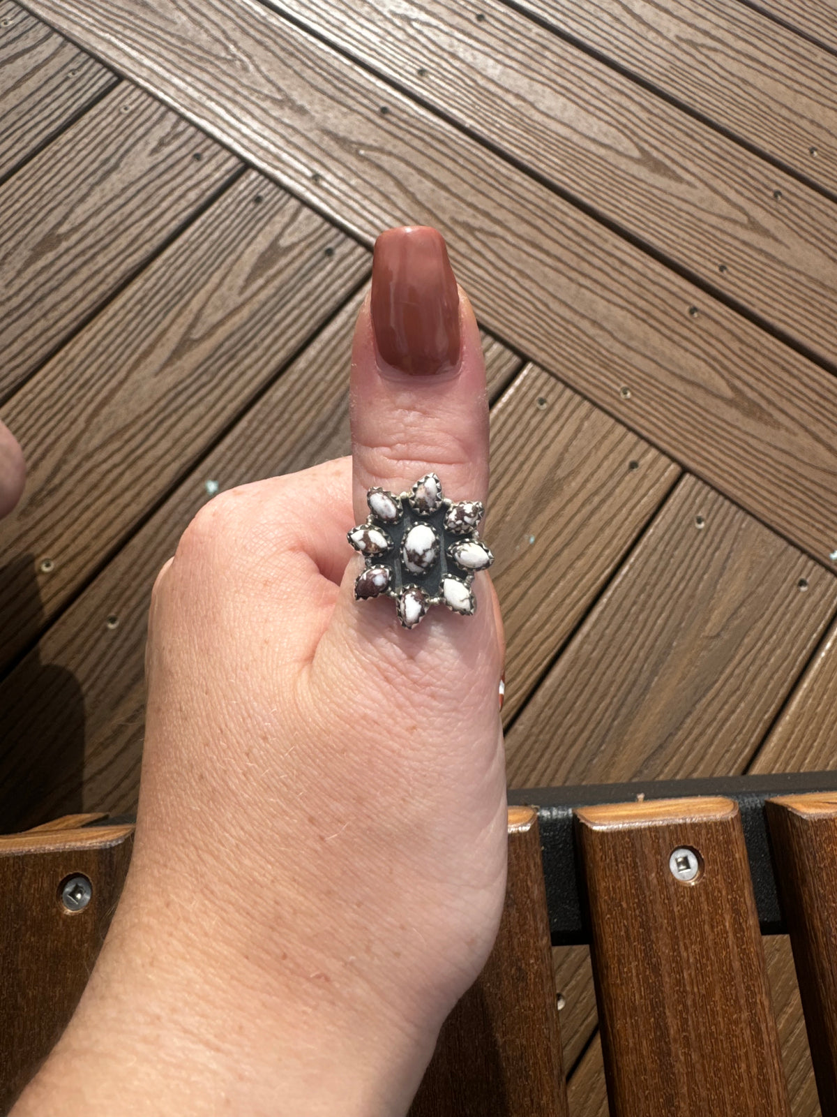 Wild horse adjustable flower ring