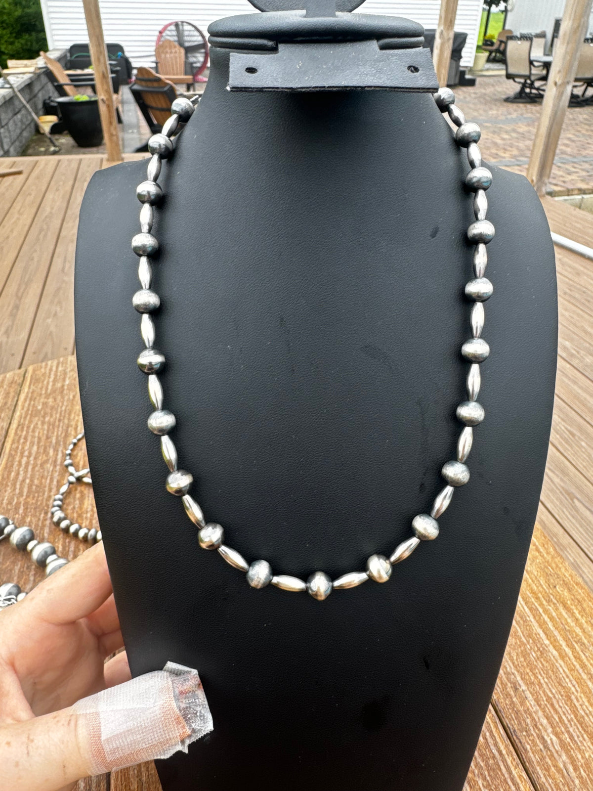 8mm and torpedo pearl necklace