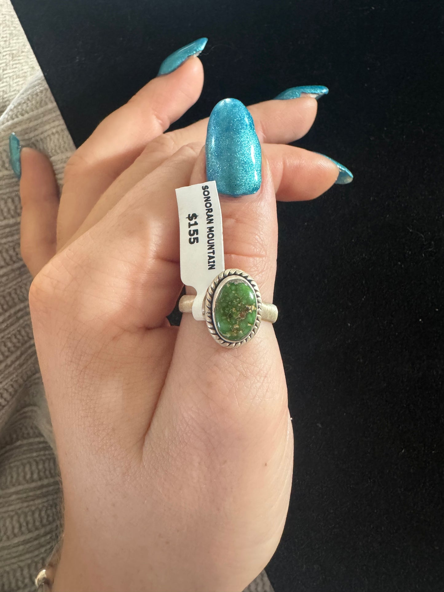 Single stone Sonoran gold turquoise adjustable ring