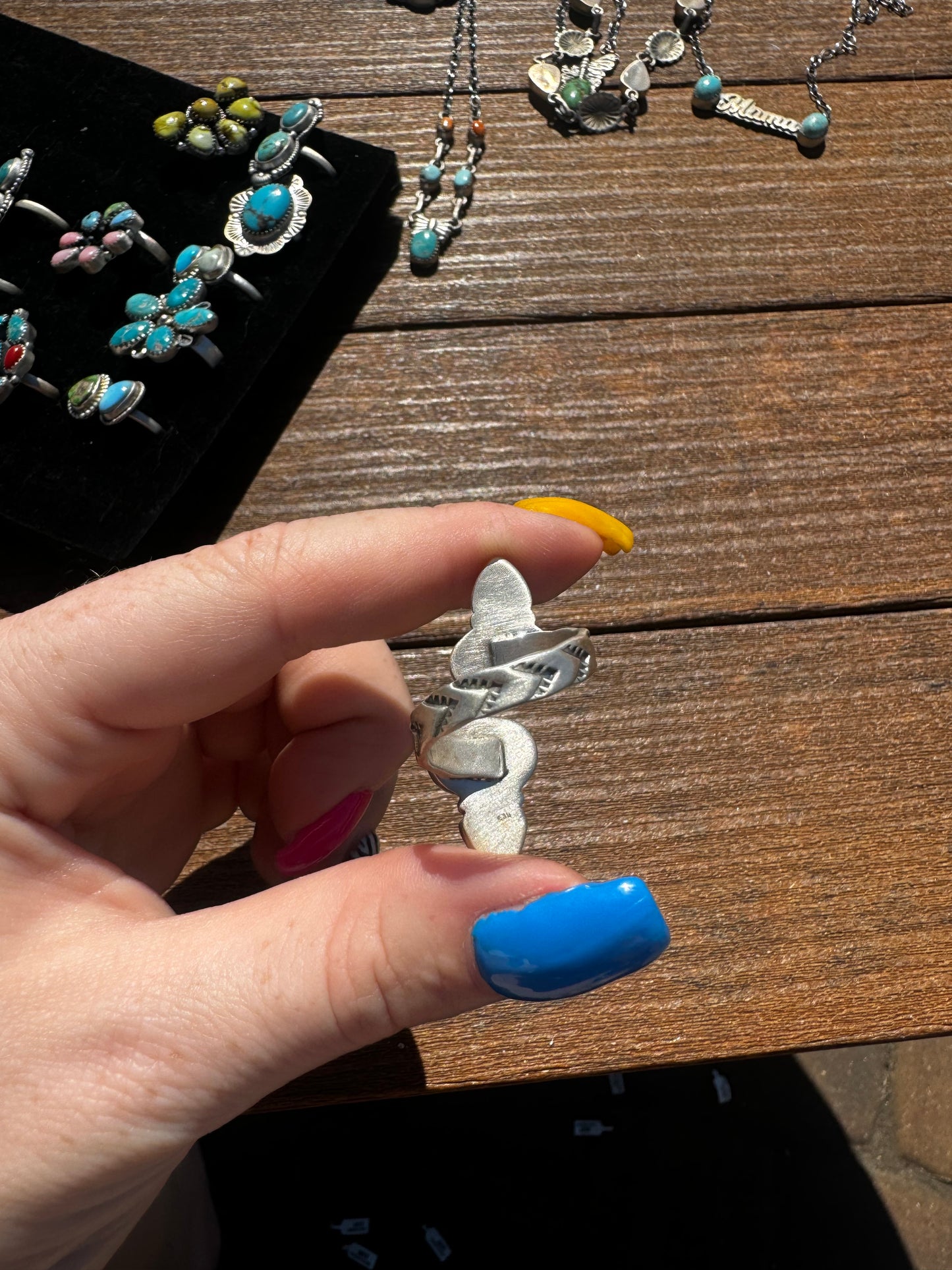 Golden hills turquoise bypass floater style ring