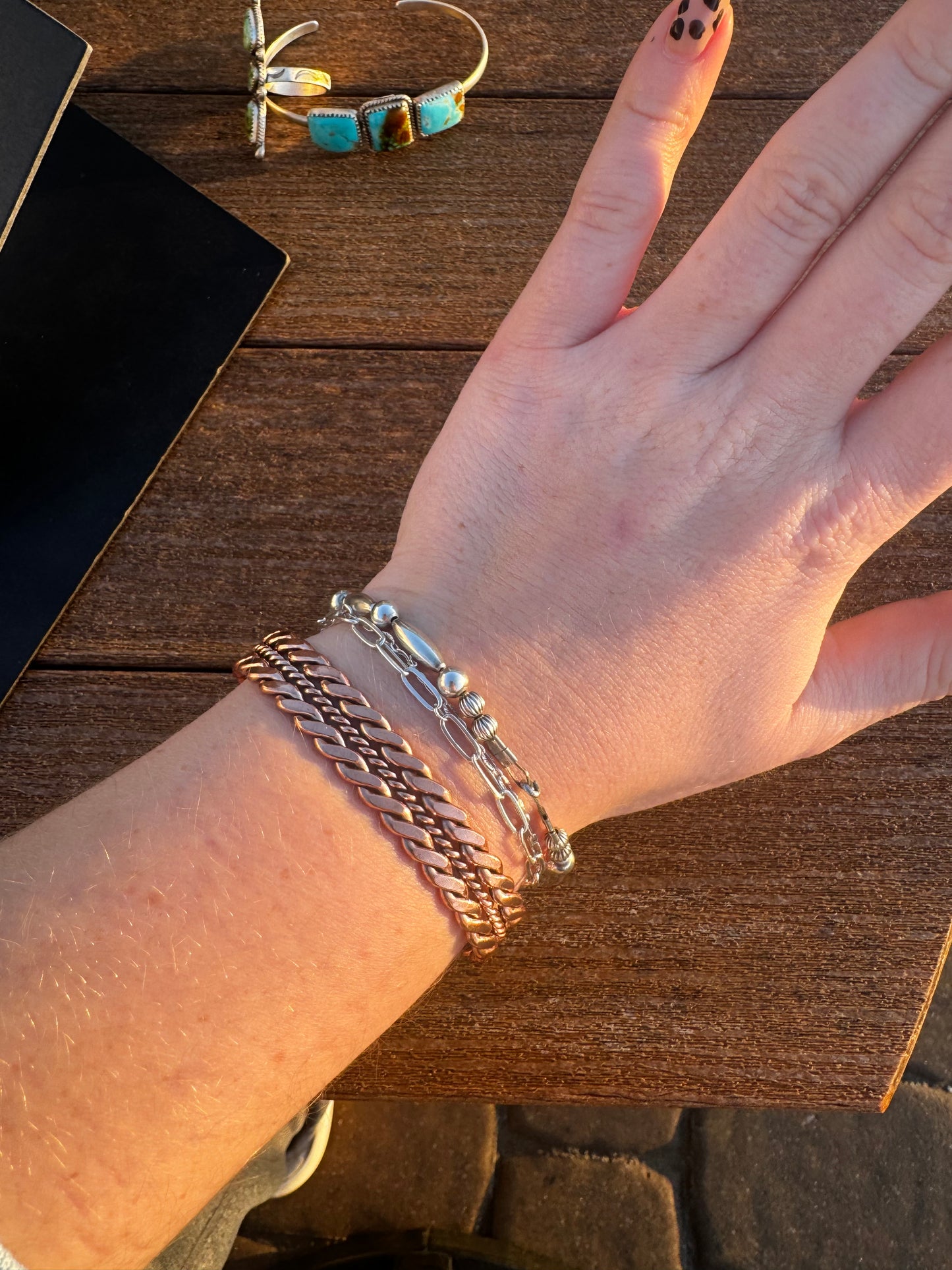 Braided copper cuff