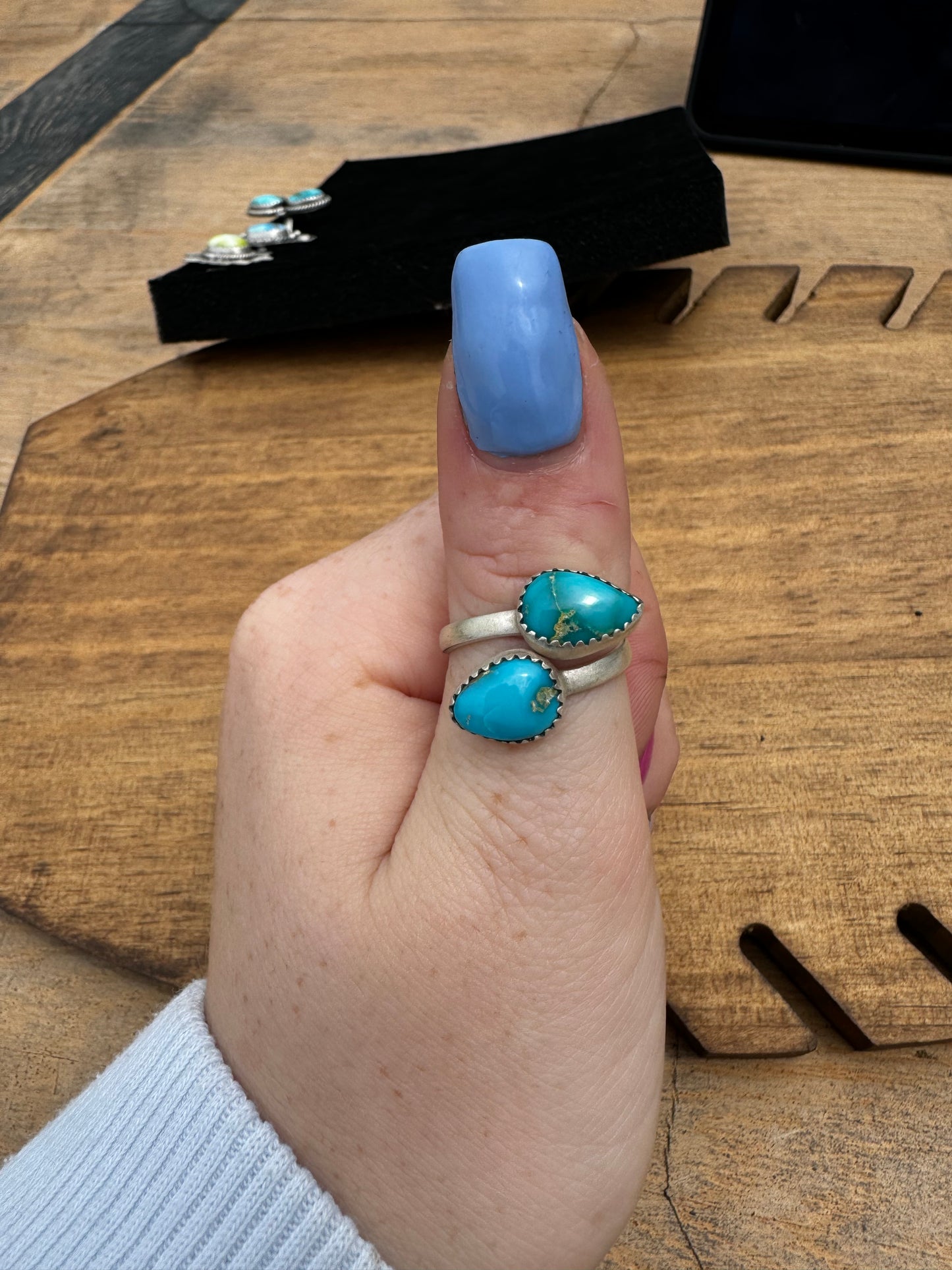 Sonoran blue turquoise bypass ring
