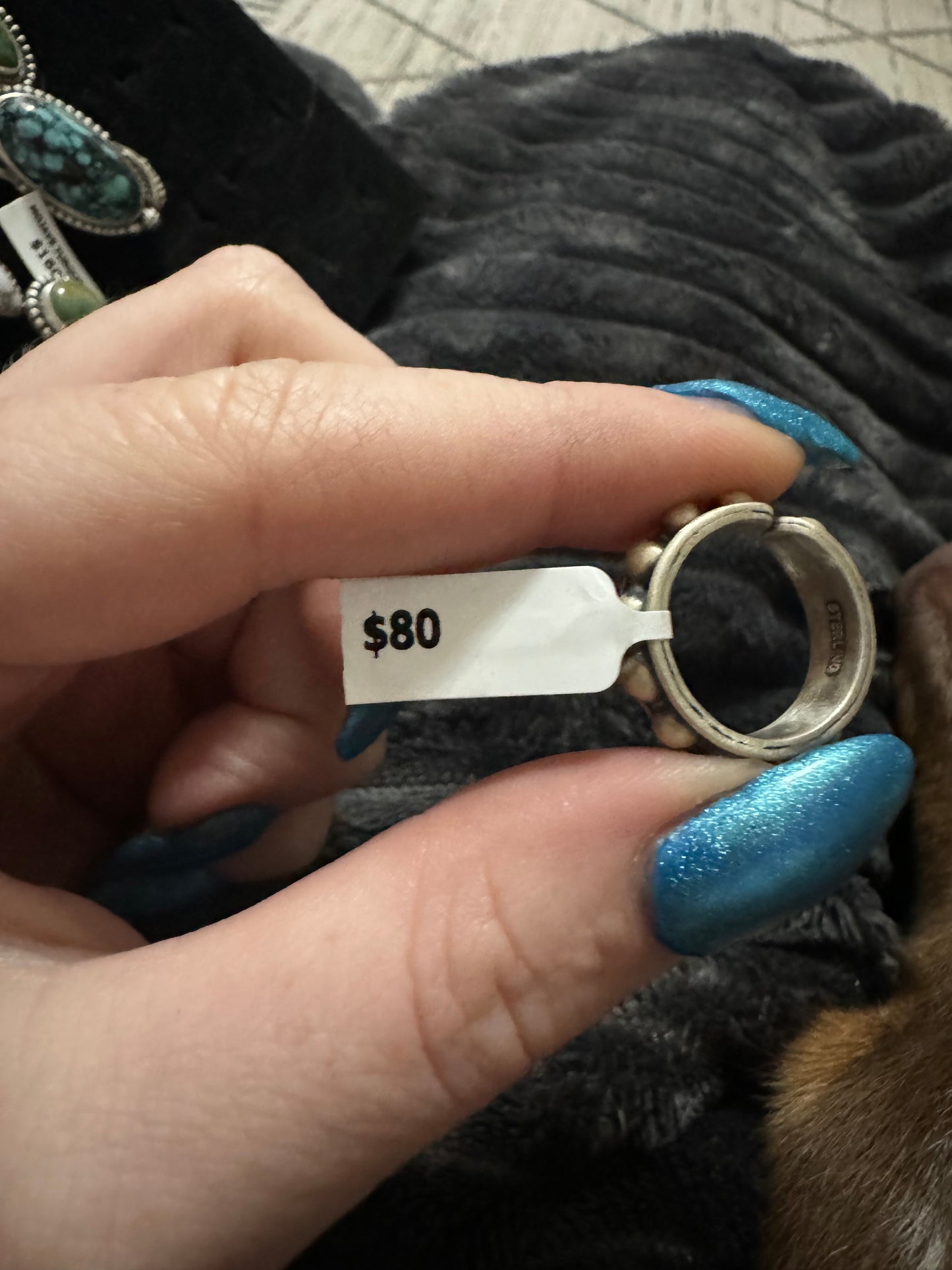 Sterling silver ball stacker ring adjustable