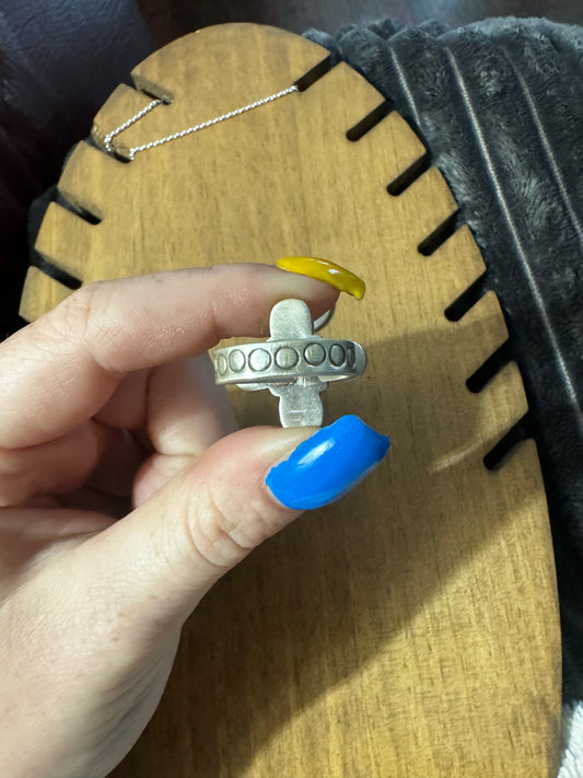 4 stone golden hills turquoise ring with adjustable stamped band