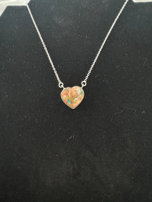 Spiny oyster heart necklace