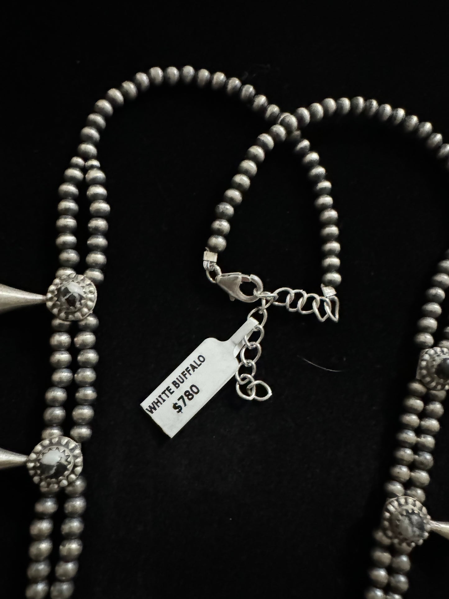 White Buffalo mini squash necklace