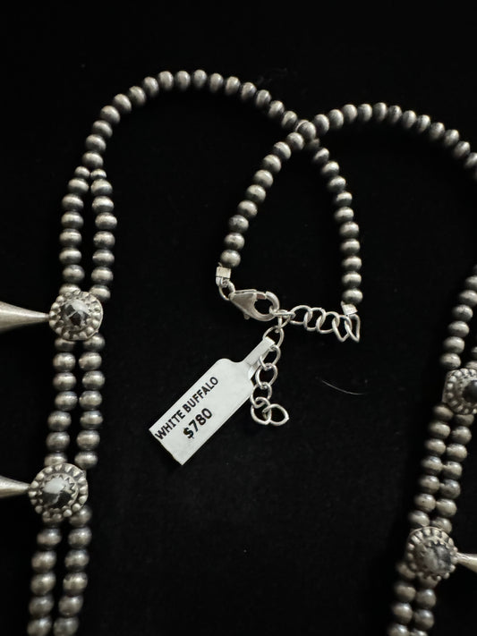 White Buffalo mini squash necklace