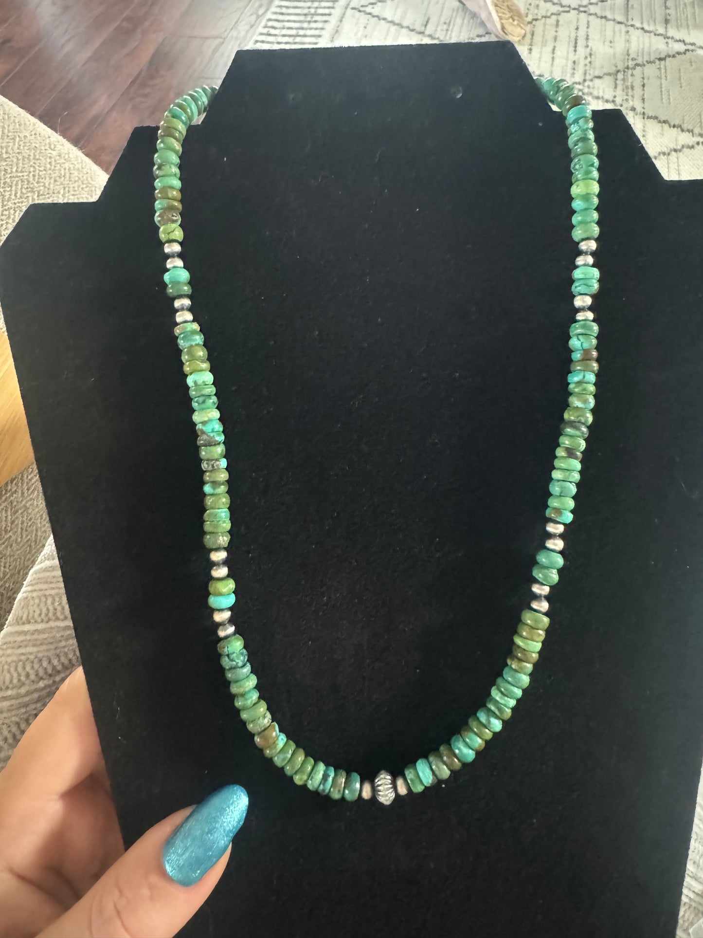 Turquoise pearl and melon necklace