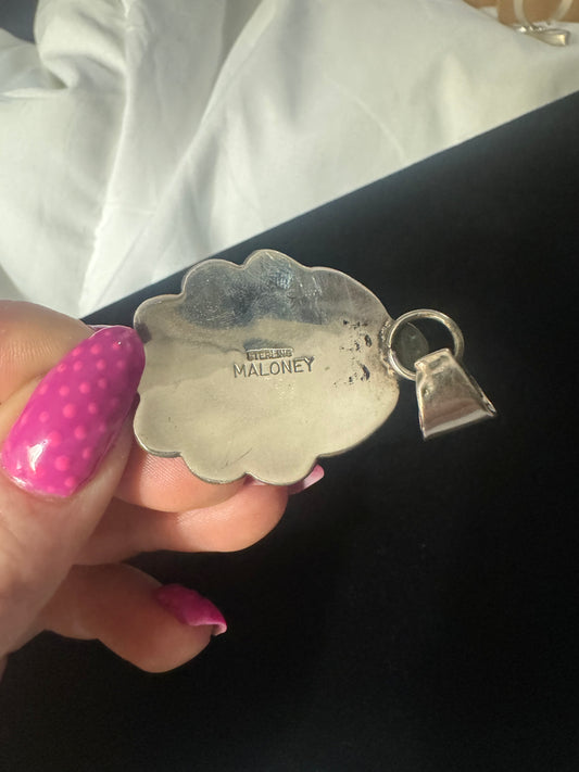 Native Made Leonard Maloney turquoise pendant