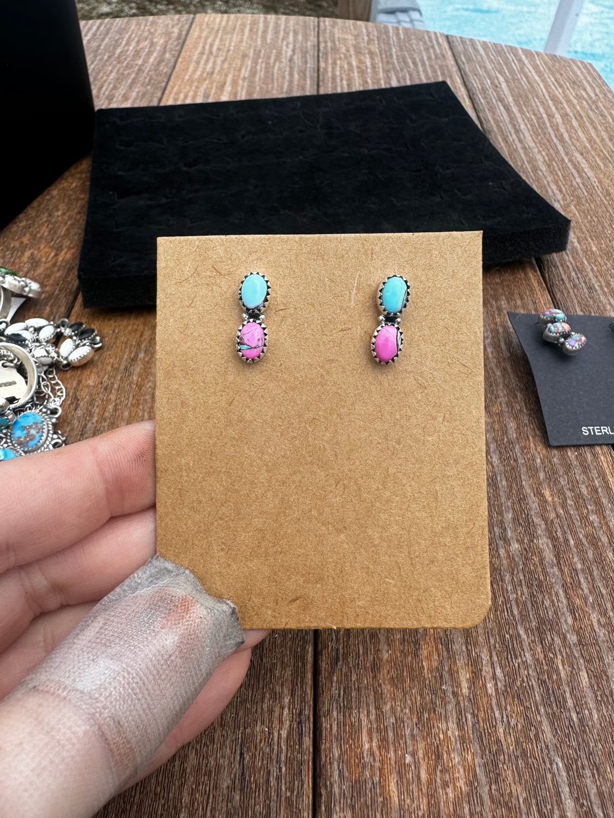 Cotton candy stud earrings