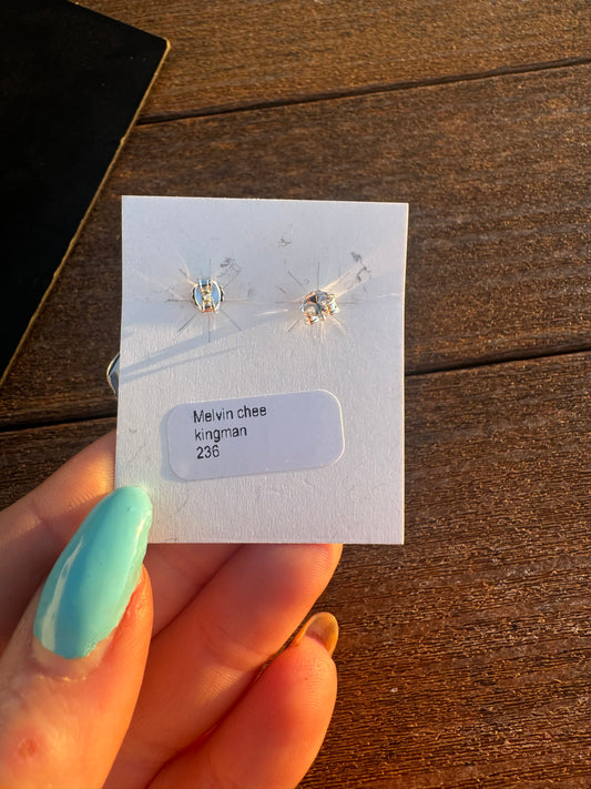 Kingman turquoise native earrings