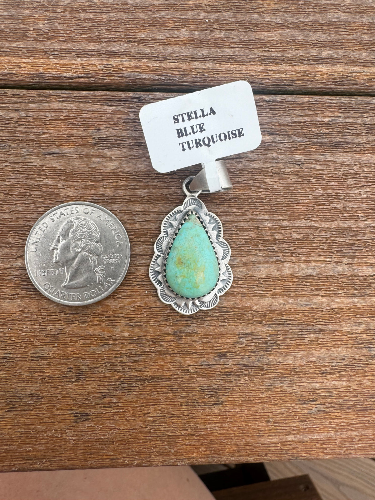 Stella blue turquoise teardrop pendant