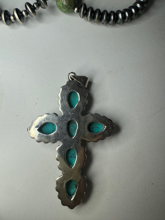 Dyed howlite cross pendant