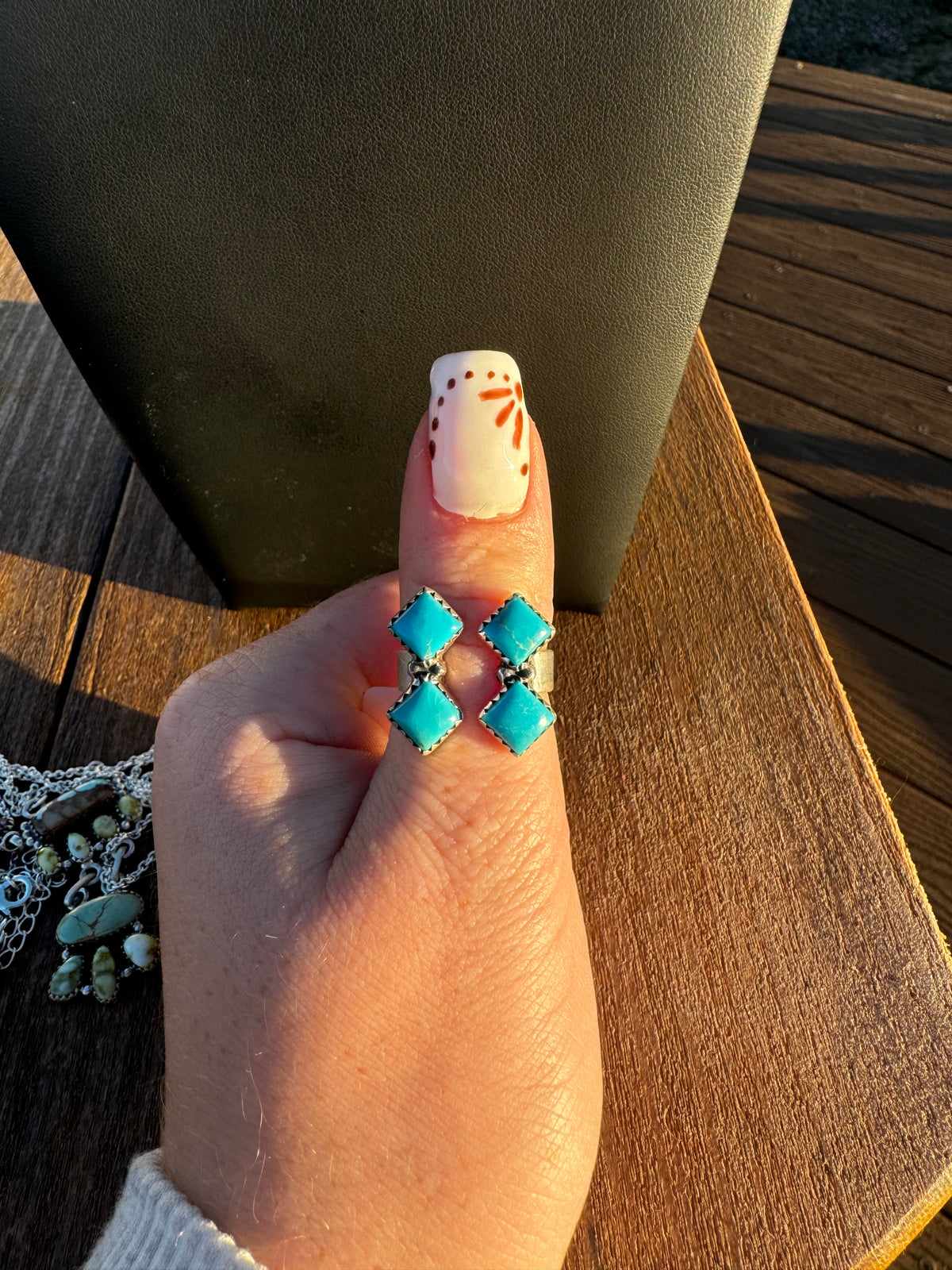 Kingman turquoise floater ring