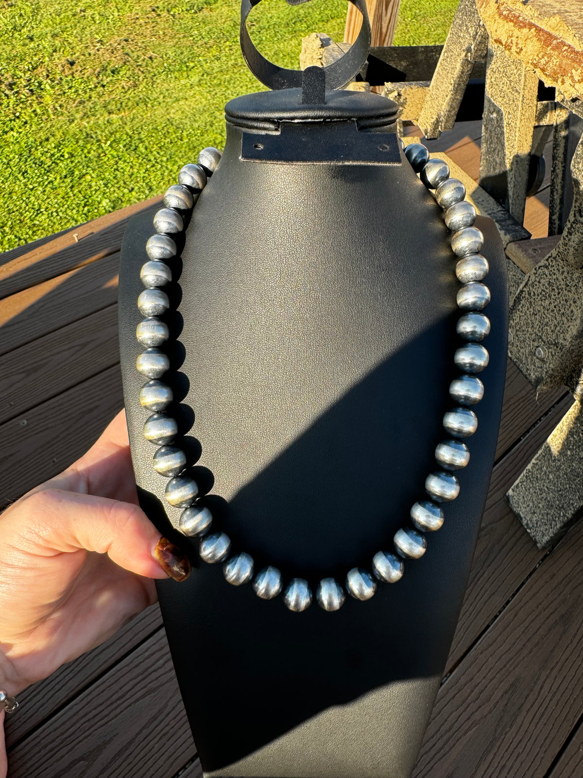 12mm 18-20” Sterling pearl necklace