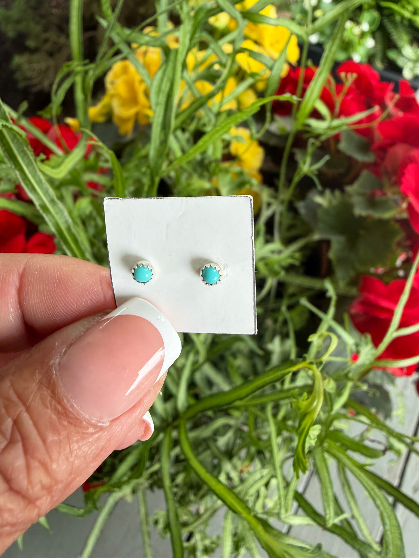Dainty turquoise stud earrings