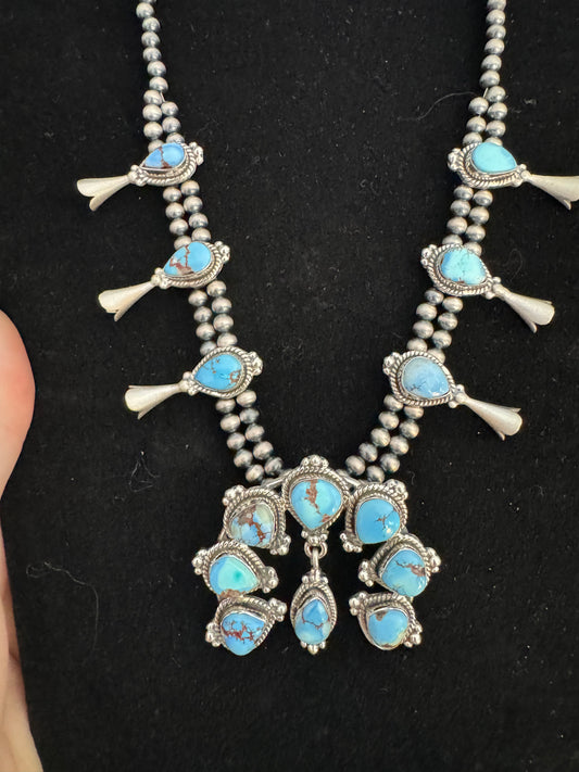 Golden hills turquoise squash blossom