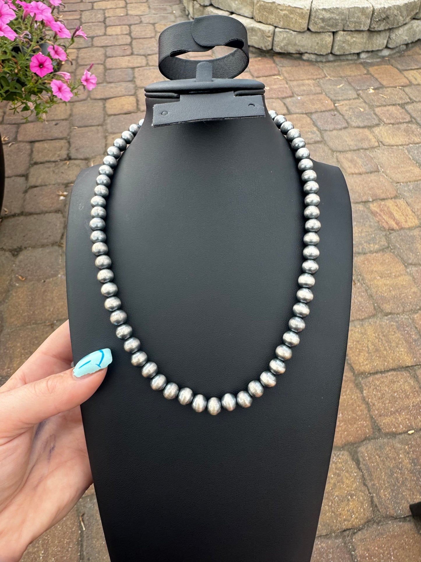 8mm 18” sterling pearl necklace