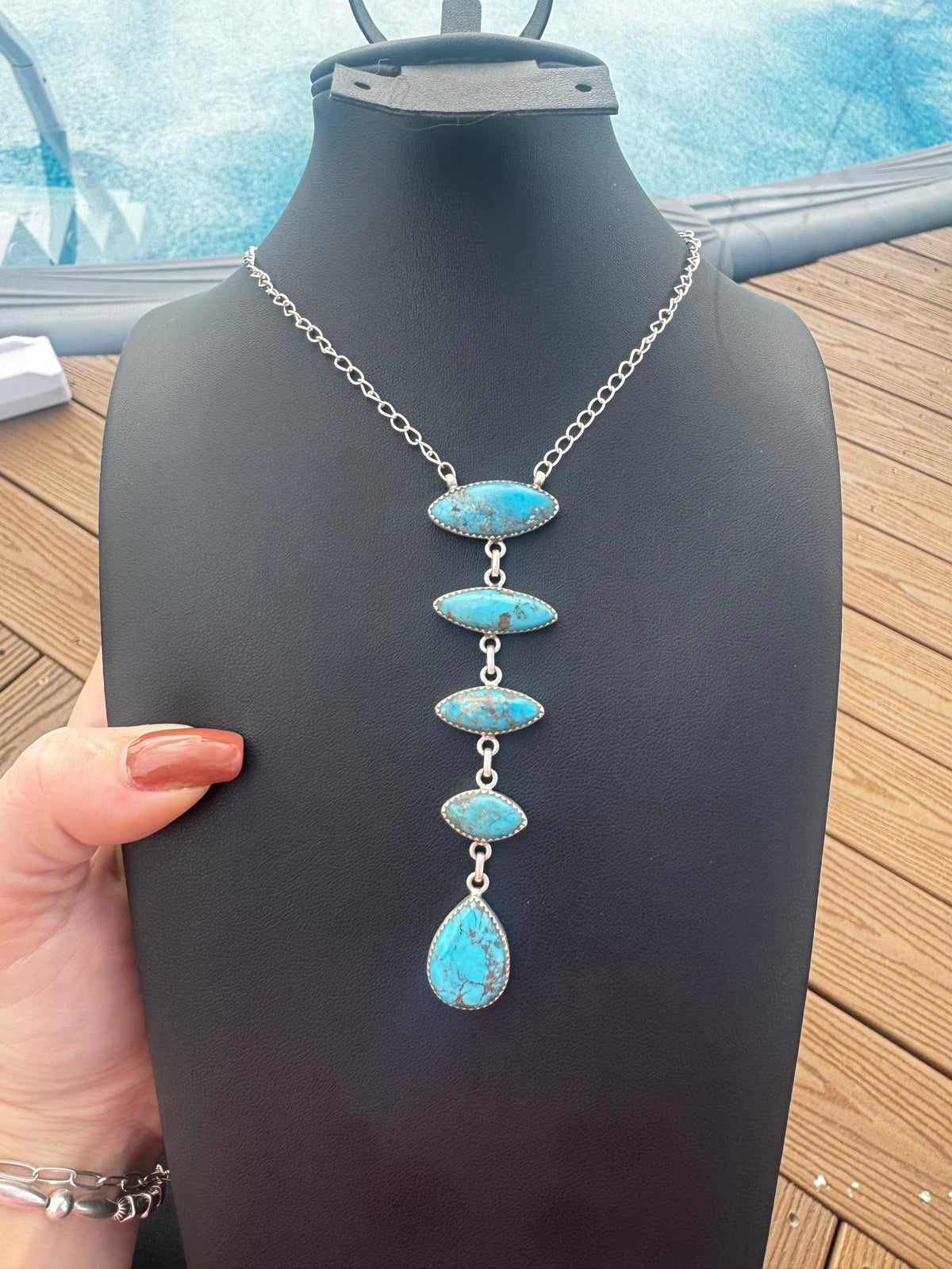 Morenci turquoise drop necklace