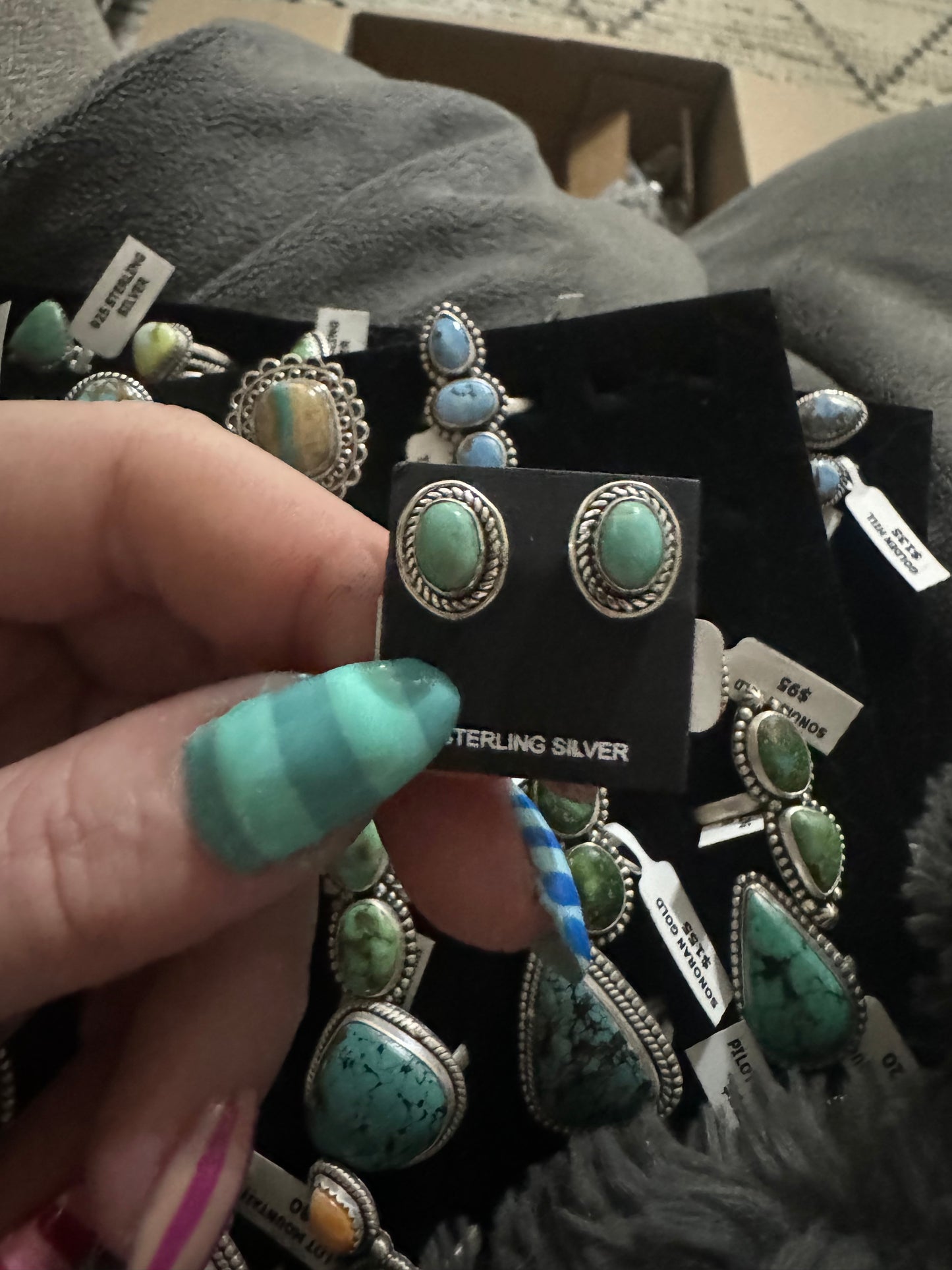 Dainty turquoise studs