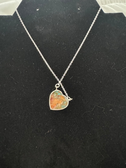 Spiny oyster heart necklace