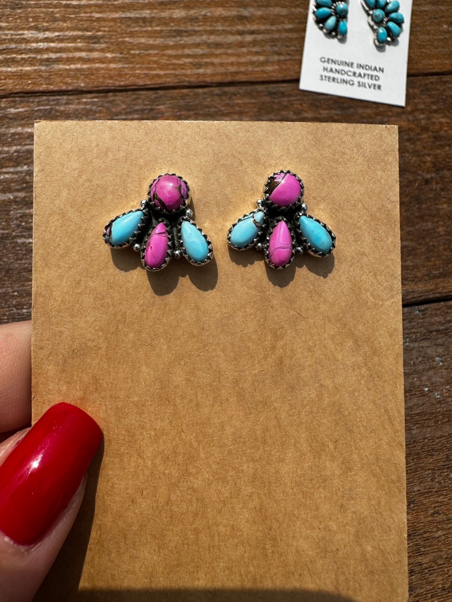 Cotton candy cluster stud earrings