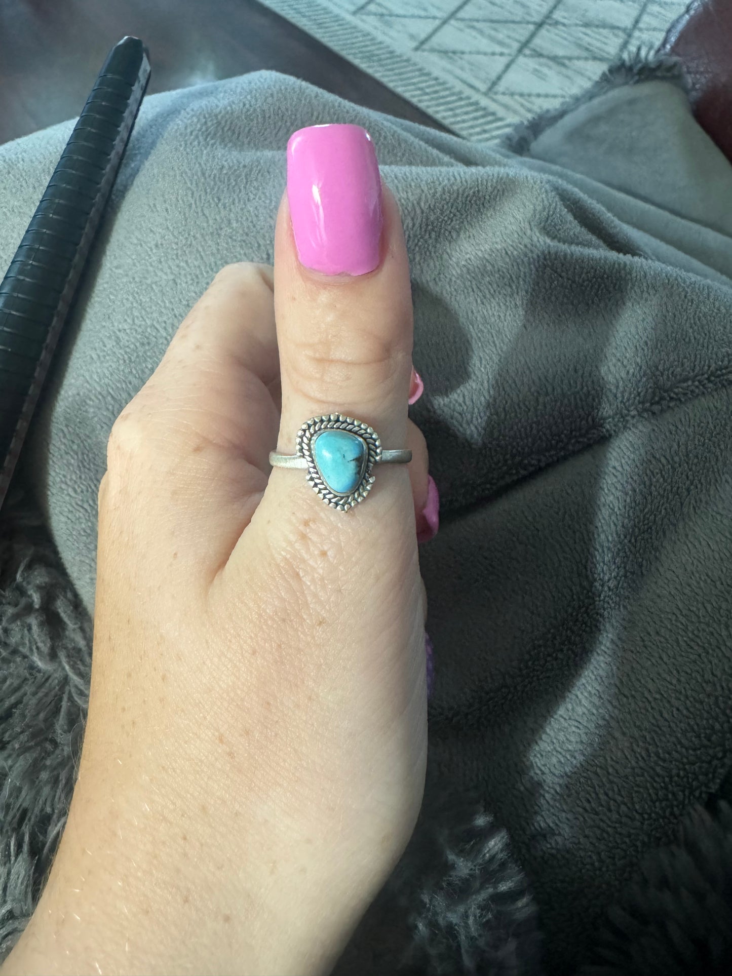 Sz 9 golden hills turquoise ring